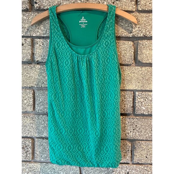 PrAna Womens Green Tank Top S Aztec Pattern Sleeveless - Picture 1 of 6